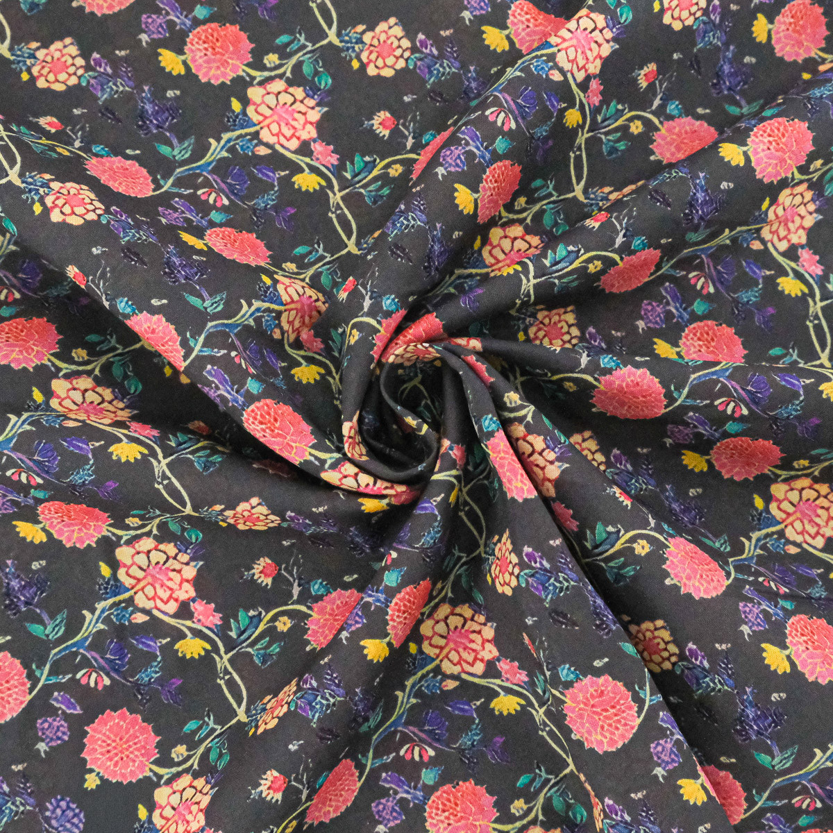 Sonia Printed Cotton Scarf with Green Background - Maison Klem